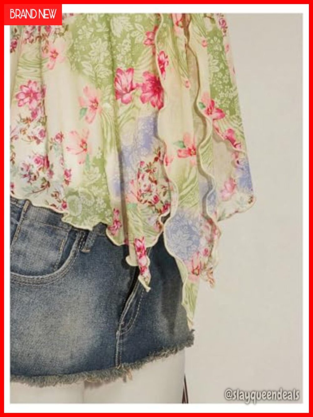 Flowy Baby Doll Tank Top Y2k Mesh Going Out Top Peplum Shirt Party Rave - Picture 4 of 6